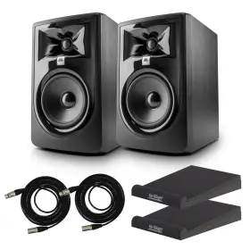 305p Jbl 712198231493 Stereo Pair Of Mkii 5 Inch Studio Monitors With Pro Co Xlr Cables And Pads