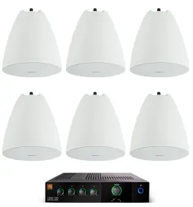 Csma1120 Jbl Pen-65t Csma 1120 Commercial 70v Amplifier 6 White 6.5 Inch Hanging Pendant Speakers