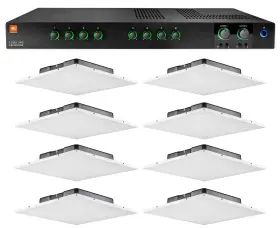 Csma240 Jbl 81c/t Commercial Amplifier 8 Office/restaurant Drop Ceiling Tile Speakers