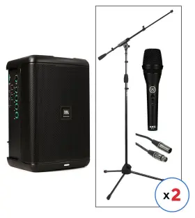 Eon1comp3sbn2 Jbl Eon One Compact Portable Pa Speaker With Akg P3 S Dynamic Vocal Microphone
