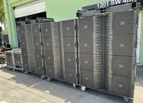 Vtx-v25-11 Jbl 12 Line Array With Transport Cart And Crown Amp Racks Ths