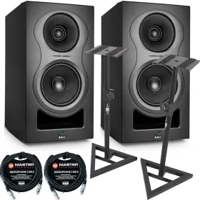 Kali Audio 679771682298 In-5 5 Inch 3-way 160-watt Studio Monitors Pair With Prox Stands And Cables
