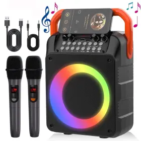 Fh0057 Kivdit Bluetooth Speaker Karaoke Machine For Kids And Adults With 2