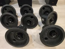 Klipsch 743878019698 Ic 400t 5 Inch In Ceiling 70v Speakers Black. Lot Of 8
