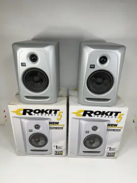 Krk 816654005939 Pair Of Rokit 5 G3 Special Edition White 5in Studio Monitors Speakers In Box