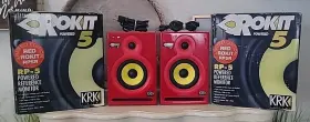 Rp5r Krk Pair Rokit 5 Studio Monitor Powered Speaker Set G1 Rare Red In Color