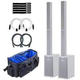 Ld Systems 789049899669 Maui 11 G3 Mix White Column Pa Speaker System W Digital Mixer Pair