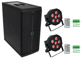 400w Mackie 613826564115 Thumpsub Go Dual 8 Inch Battery-powered Portable Subwoofer 2 Wash Lights