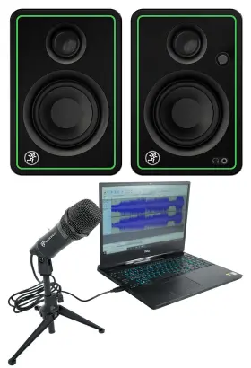 Cr3-xbt Mackie Z-stream Rockville Usb Computer Microphone Mic Stand 2 Studio Monitors