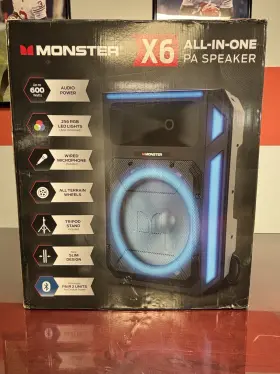 Mnx6 Monster X6 All-in-one Pa Bluetooth Speaker System Wired Microphone Included