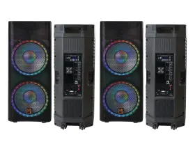 Mr Dj Usa 826843917929 2 Pbx6500led Professional Dual 15 Inch 3-way Full-range Powered/active Pa