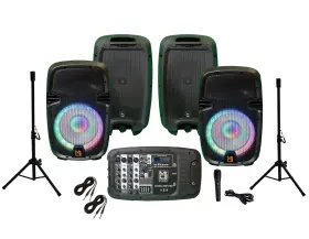 Mr Dj Usa Mrdj-pbx210combo Pbx210combo Portable All In One Personal Pro Pa/dj Ktv System 2x 10 Inch