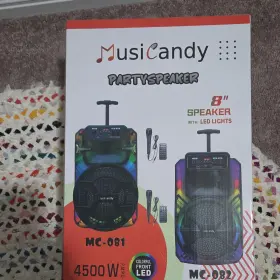 Mc-084 Musicandy Mc-081 Pa Speaker Mc-082 Mc-083 8 Inch Led Usb Aux Mic Remote