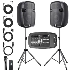 Db250st1-135a Nbvoice 10 Inch 600w Professional Pa System With Mixer Dj Bundle Portabel Speakers 2-way