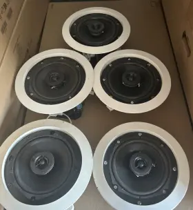 1s-07b005347 Owi Lot Of 5 Amp-ic6 Amp-ic5 Single Source 6.5 Inch Amplified Drop Ceiling Speaker