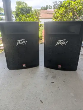 00486100 Peavey Passive Wired Pa Speakers Pair Black 1/4 In Jack Input