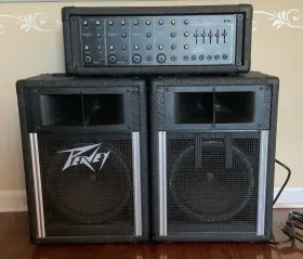 110h Peavey 200h Pro-audio 10 Inch Woofer 2-way Pa Speakers With Power Mixer