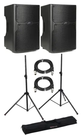 Pvxp12btbun1 Peavey Pvxp 12 Inch Bluetooth Powered Speakers With Stands And Cables