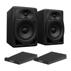 Cpdj012-02 Pioneer Dj Dm-50d-bt 5 Inch Studio Monitors Bundle With Foam Isolation Pads