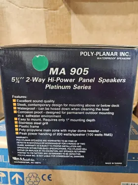 Ma905 Poly-planar Pair New 2 Way Speaker