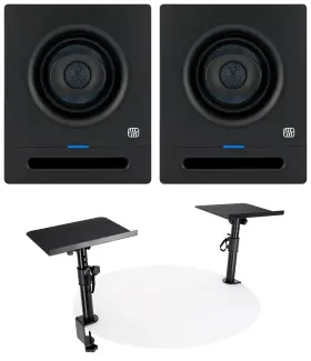 Dms75 Presonus 4 2 Eris Pro Powered Inch Studio Monitor Speakers Stands With Desk Clamps