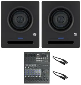 Rcxfm20e-b Presonus 4 Rockmix 10fx Pair Eris Pro Powered Inch 2-way Studio Monitor Speakers Mixer