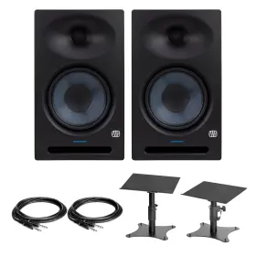 Cpre253-02 Presonus Eris Studio 8 Monitors Bundle With Trs Cables And Desktop Stands