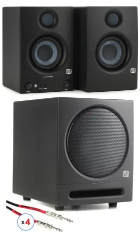Eris3.5btsubbn Presonus Eris 3.5bt 3.5-inch Powered Bluetooth Studio Monitors And 8-inch