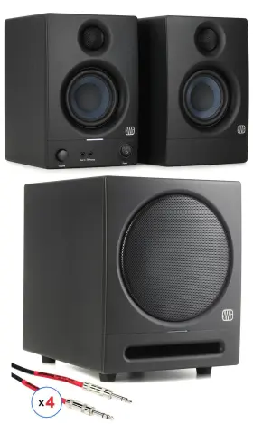Eris3.5subbn Presonus Eris 3.5 3.5-inch Powered Studio Monitors And 8-inch Bluetooth