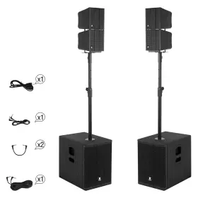 1260abc Proreck 8000w P.m.p.o Dj Speaker System Dual 12ftft Line Array Pa Set With 4 Dsp