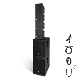 1260pro Proreck 8000w P.m.p.o Pa Speaker System Dual 12ftft Line Array Combo Set