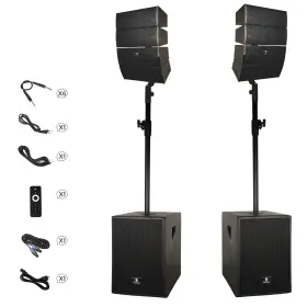 3000abc Proreck 3000w Line Array Pa Speaker System 12 Inch Subwoofer Combo Set Dj Stage Gear