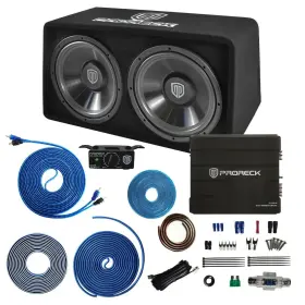 1500w Proreck 6974210700040 Complete Dual 12 Inch Car Subwoofer Amplifier Rca Input Speaker System