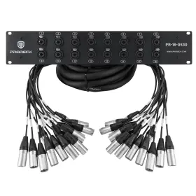 Proreck 6974210702433 16-channel Splitter Snake Cables Rack Mount Xlr Trs Combo 5ft X 30ft