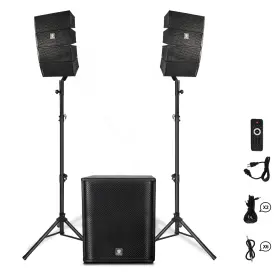 Club3500 Proreck 3500w Powered Pa System 15 Inch Subwoofer And Line Array Dj Speakers Bluetooth