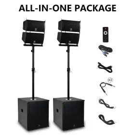 Club6000 Proreck 6000w Powered Pa System 15 Inch Subwoofer And Line Array Dj Speakers Bluetooth