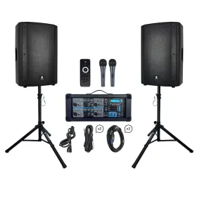 Da-156 Proreck 2000w Pa Speaker System 6-channel Powered Mixer 2 15ftft Passive