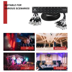 Pr-16-1530-3 Proreck 16-channels Splitter Snake Cables Rack Mount Xlr Trs Combo Set 15ft 30ft