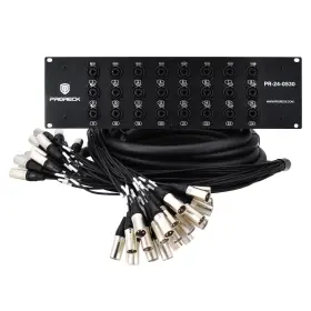 Pr-24-0530 Proreck 24-channel Rack Mount Splitter Snake Cable Xlr Trs Combo 5ftx30ft
