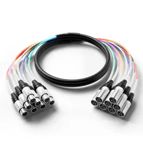Xlr-8 Proreck Snake Cable 8-channel 10ft Shielded Audio Xlr Male To Female