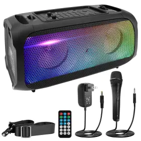 600w Pyle 842893137605 Wireless Bt Portable Boombox Speaker - Rechargeable Portabl