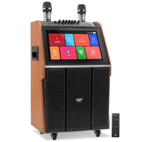 Pyle 842893150192 Portable Wireless Bt Streaming Loudspeaker With Wheels And Handle Bar