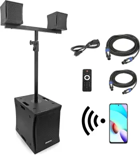 Pcs1025b Pyle Line Array Column Speaker And Subwoofer 3.0 - Professional Compact System