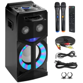Pkrk270bt.5 Pyle Audio Video Dvd Karaoke Pa Speaker System With 2 Wireless Microphones - 800w