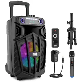 Pphp1022nsm Pyle 10 Inch Rechargeable Fm/aux/mp3/usb/sd 680w Portable Bluetooth Pa Speaker