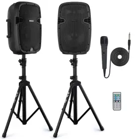 Pphp1049kt.5 Pyle 10 Inch Active Passive Pa Speaker Kit-bluetooth Dual Loudspeaker Sound Package