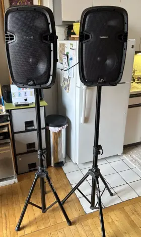 Pphp1049kt Pyle Active Passive Pa Speaker System With Bt - Dual Loudspeaker 10ftft Subwoofers