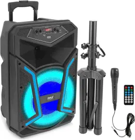 Pphp152sm Pyle Portable Bluetooth Pa Speaker System With Microphone - Black
