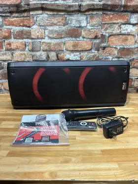 Pphp265b Pyle 6.5in Dual Speaker System Bluetooth Portable Rechargeable With Box