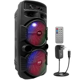 Pphp2835b Pyle Bluetooth Portable Speaker Party Audio 600w Rechargeable With Lights Black